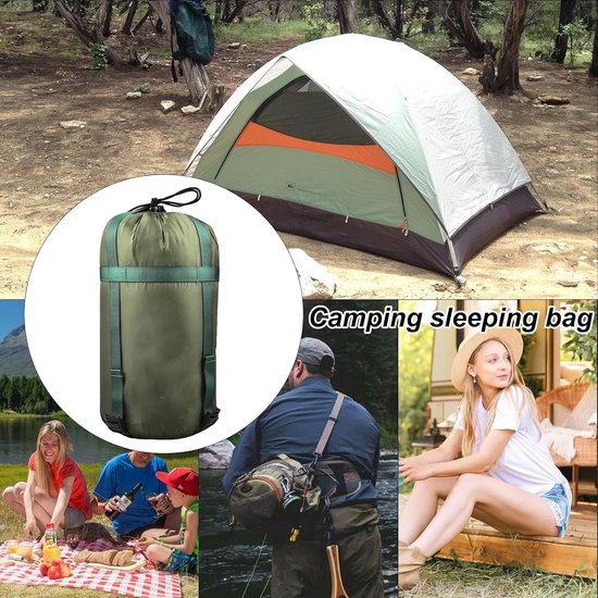 Slaapzak Tas - Opbergzak - Outdoor Avontuur - Scheurbestendig Materiaal - 10-25°C - Leger Groen — afbeelding 3