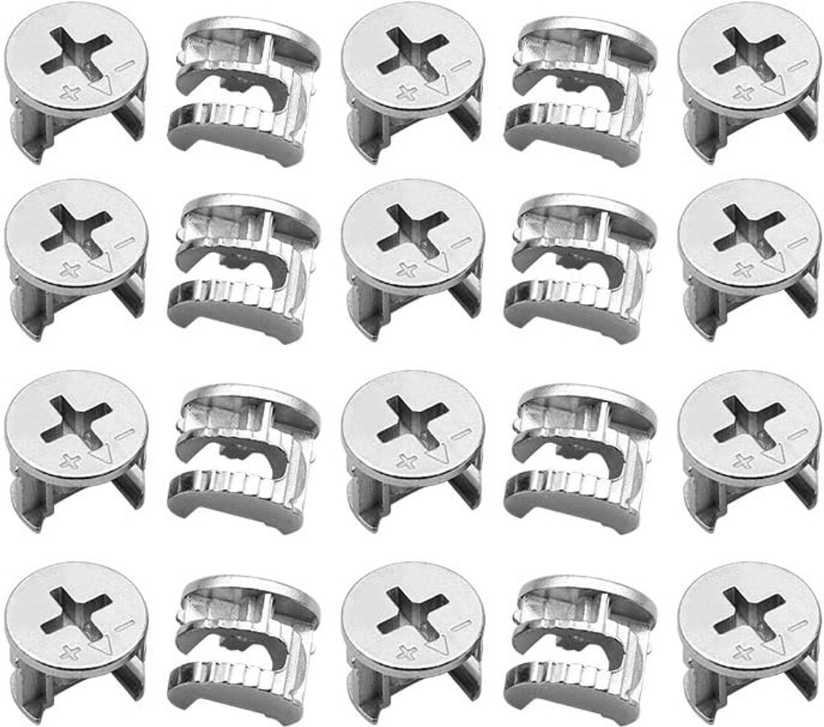 24 stuks meubelverbinders Cam Lock Nuts Fittings (12 x 10 mm)