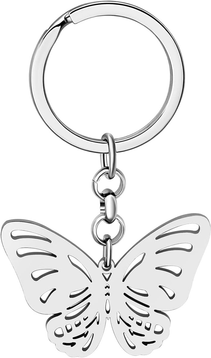 Staal Vlinder Sleutelhanger Insect Sleutelhanger Vlinder Geschenken Voor Vrouwen Meisjes Auto Sleutel Purse Charms