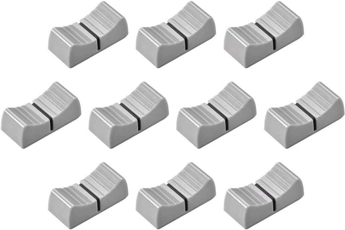 Sourcing map 10 stk. mengpaneel schuifregelaar knoppen vervanging voor potentiometer grijze knop zwart Mark 24mmx11mmx10mm