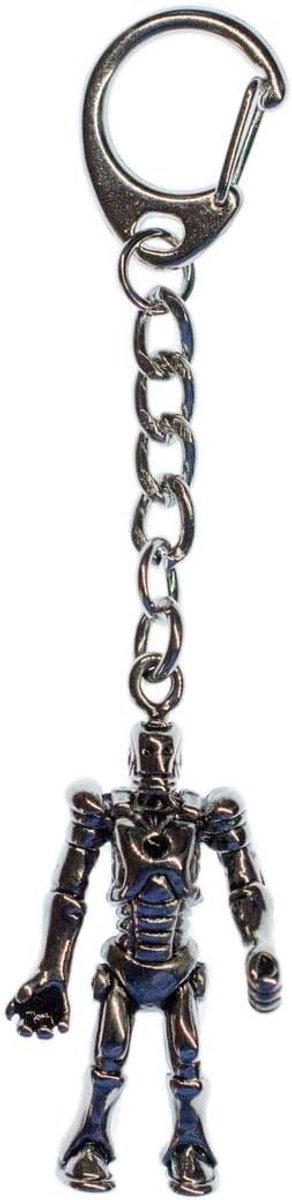 Exoskelet sleutelhanger Android robot - handgemaakt modesieraad I hanger sleutelring sleutelhanger sleutelhanger, zilver, 45mm