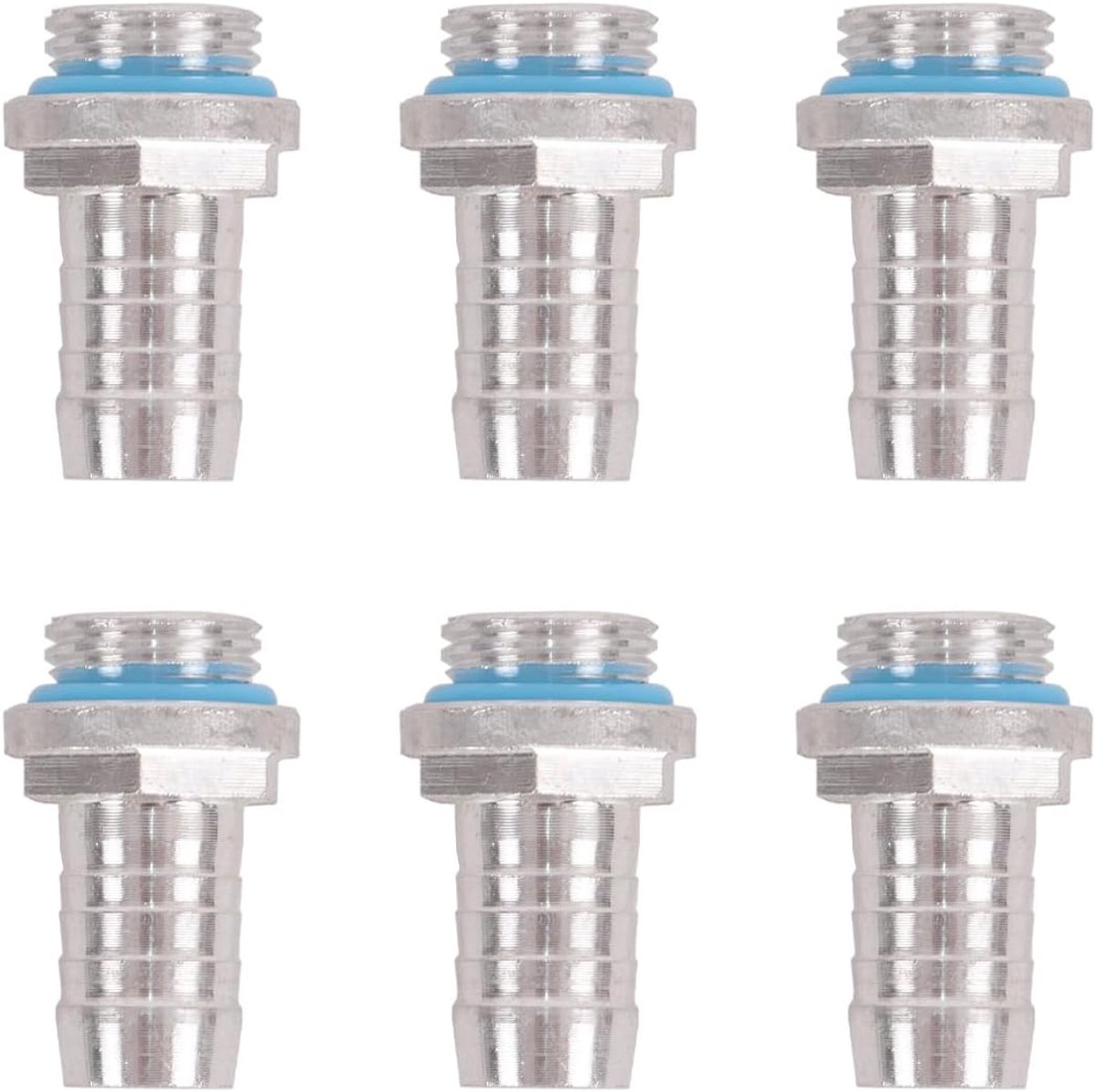 6-pack 11mm G1/4 draadfittingen – Flexibele PC waterkoeling koperen connector voor blokken/radiatoren/waterpompen