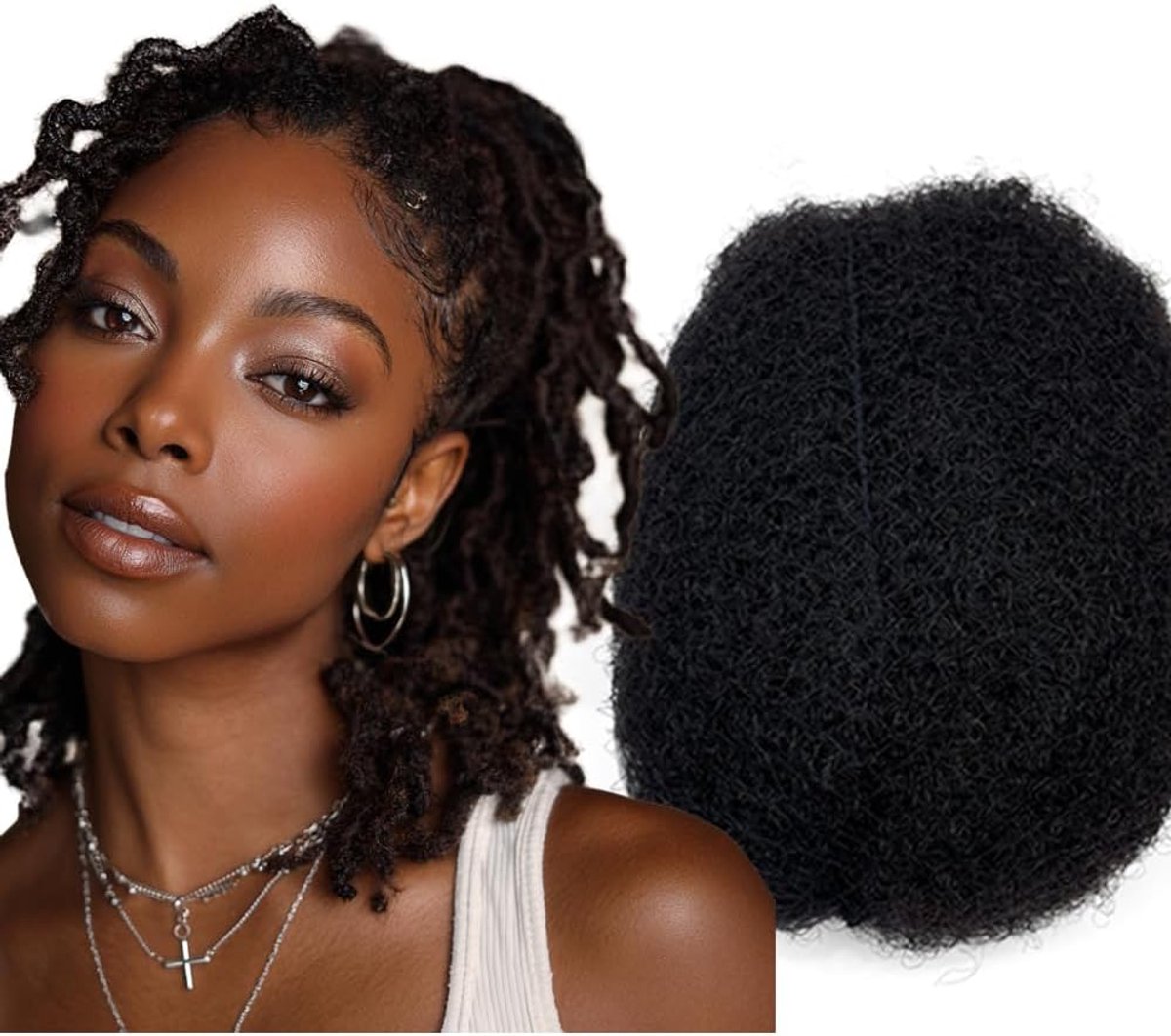 100% Afro Kinky Bulk echt haar voor het maken van dreadlock en voor het repareren van bestaande lokken (20,3 cm)