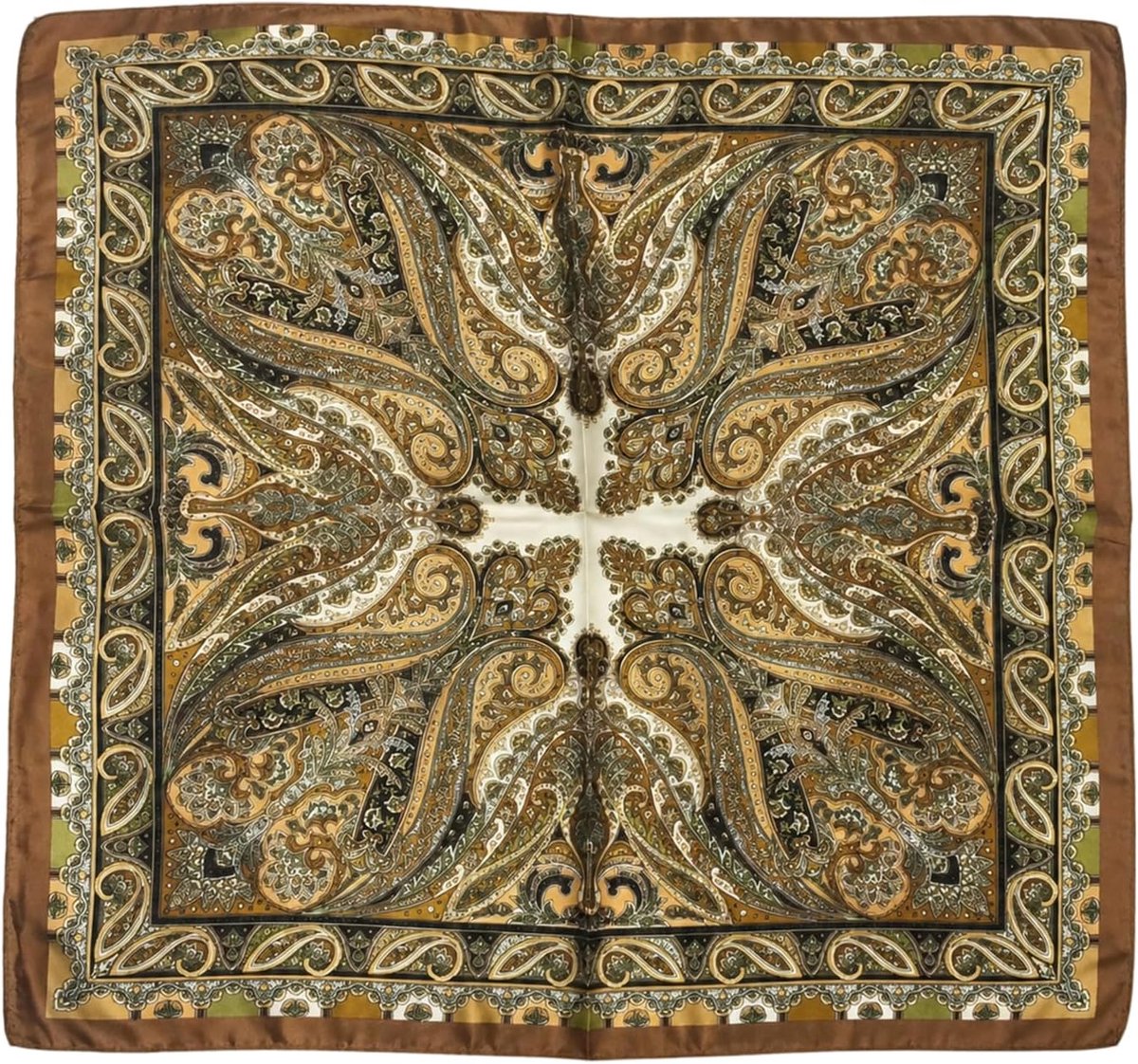 Halstuch Halstuch Herren Cowboy, Nickituch Damen Paisley Tuch 68,5 x 68,5 cm Satin Bandana Voor Haar Hals Tas Reizen Dagelijks Feest Cadeau Accessoire (Koffie)