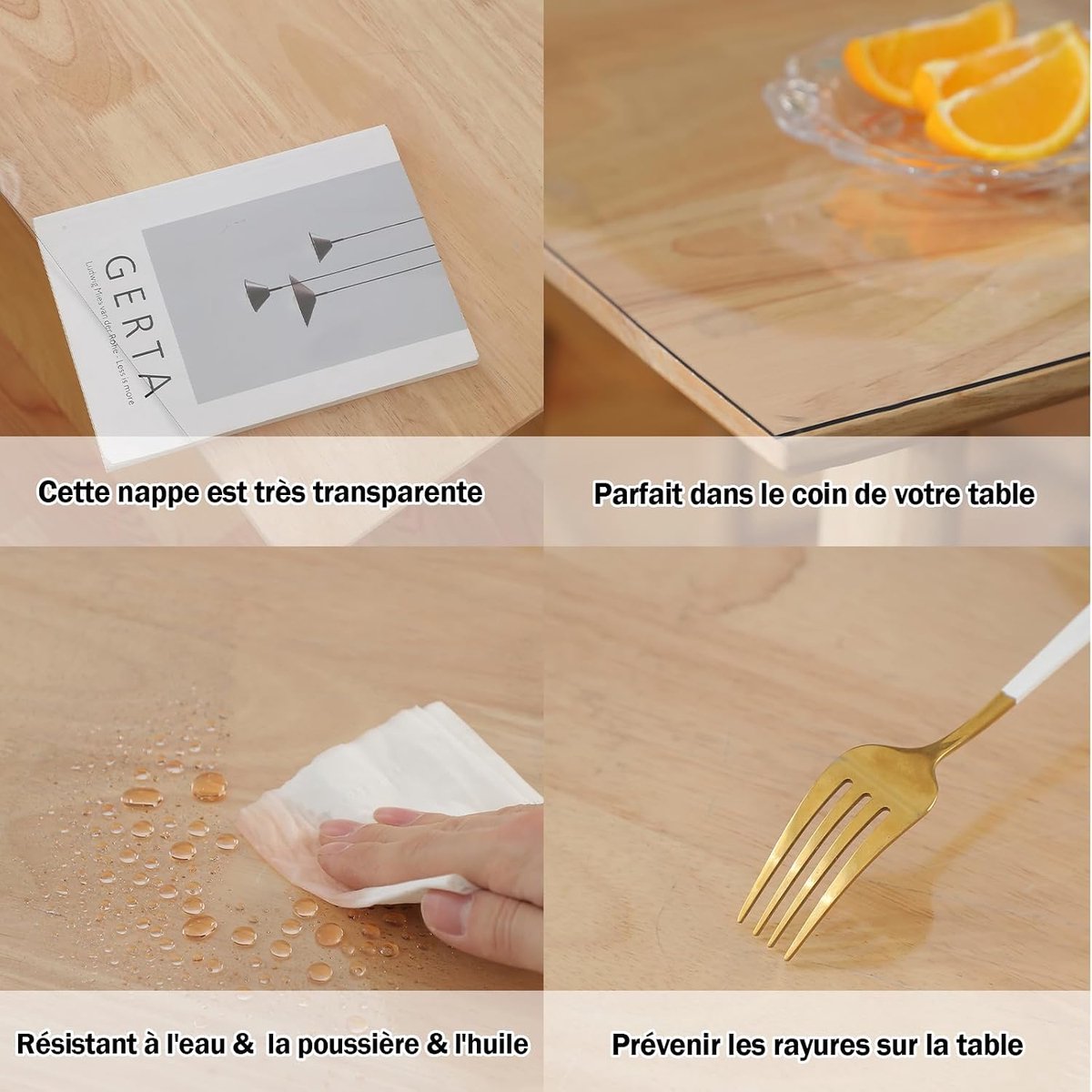 Tafelkleed transparante tafelfolie, 2,0 mm, pvc, tafelbescherming, tafelmat, keuken, eetkamer, hout, meubelbescherming, 90 x 180 cm