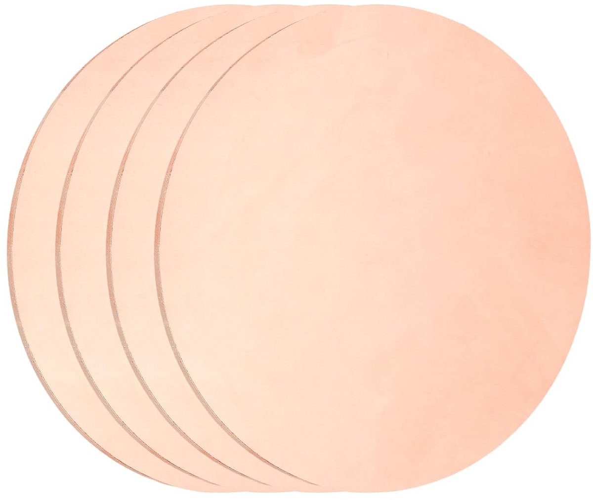 4 ronde platen van puur koper, 0,5 mm dik, 50,8 mm diameter, ronde koperen schijf C1100, snijmateriaal voor knutselen, elektrische reparatie