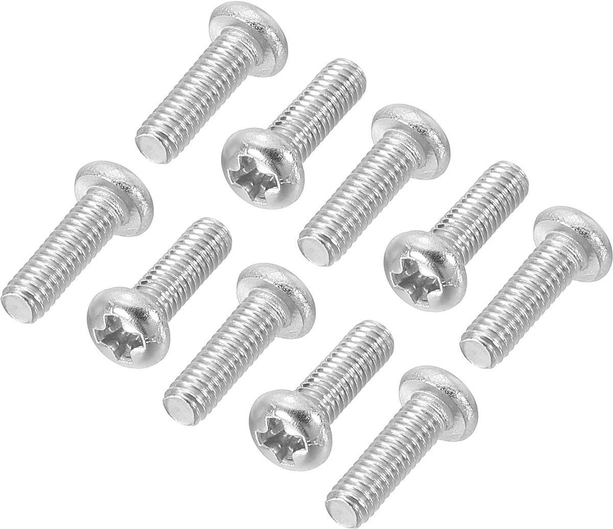 Phillips verzonken kopschroeven, verpakking van 60 stuks, M2,5-0,45 x 6 mm, roestvrij staal 304 18-8, volledige schroefdraad, kruiskopschroef, verzonken kop