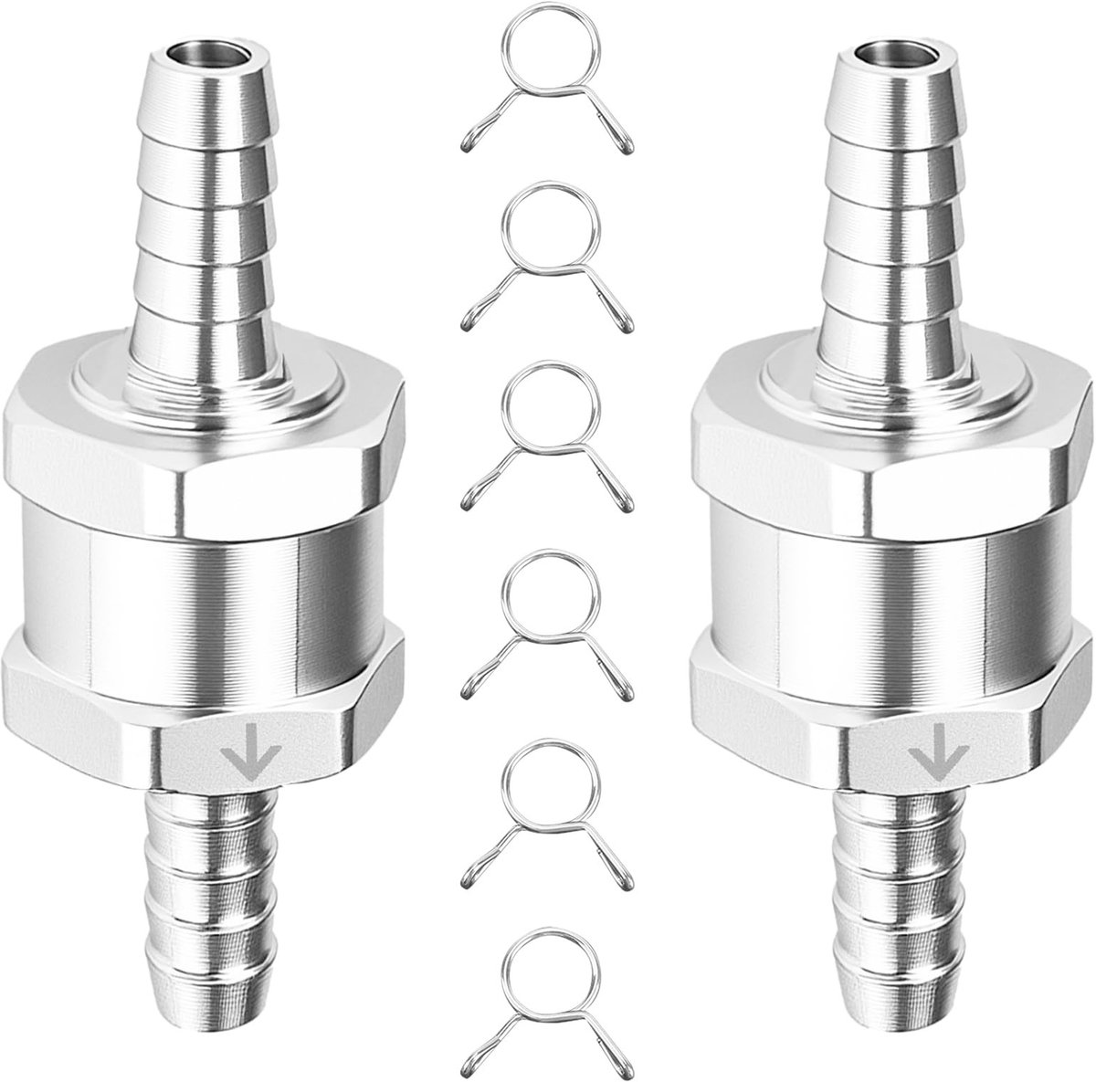 SolidKeus - Set van 2 Aluminium Brandstof Controlekleppen met Klemmen (8mm)