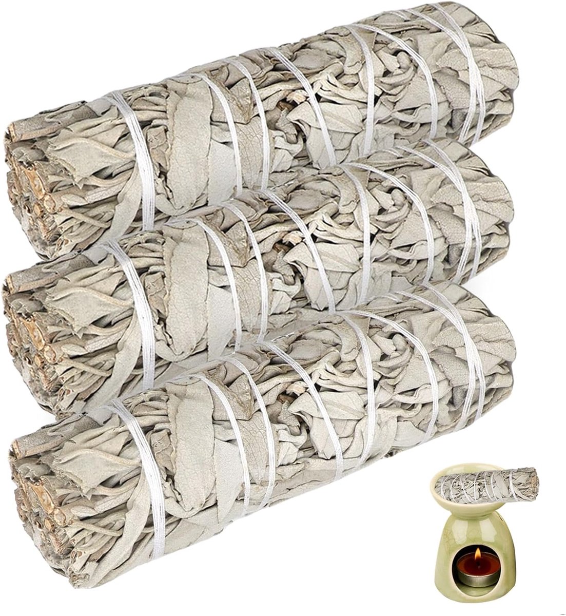 3 witte salie, witte salie roken, premium rookbundel, 100% gecontroleerde en duurzame oogst, elimineert negatieve energieën, voor spirituele en energetische rituelen
