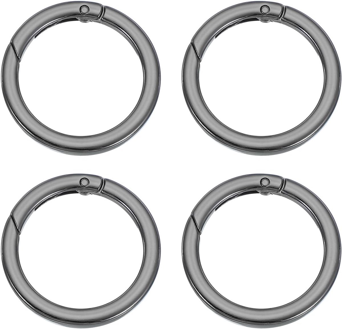 Spring O-ringen, 4 stuks 1,6 inch metalen ronde clips platte trigger sleutelhangers klikgesp sluitingen voor sleutelhangers tassen portemonnees riemen hondenriemen doe-het-zelf ambachten