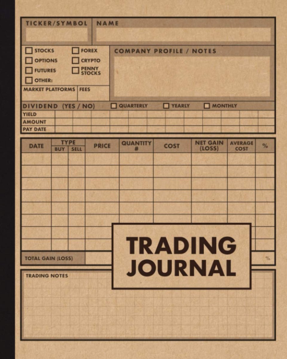 Journal: Stock trading log and investment journal notebook 120 Pages