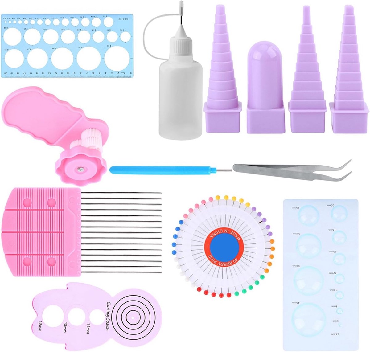 11 In 1 Paper Quilling Tools Kit, DIY Paper Craft Crimper Comb Liniaal Pins Border Buddy Set, Slotted Tools Strips Pincet Voor DIY Learning Class, Home Decoration, Verjaardagscadeau