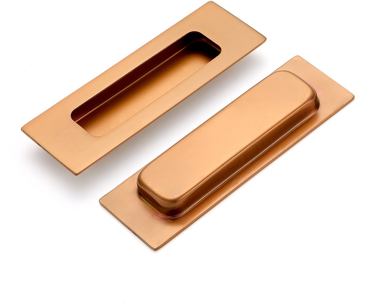 Schuifdeurkom rechthoek 120x40x12mm blind brons geborsteld PVD gecoat