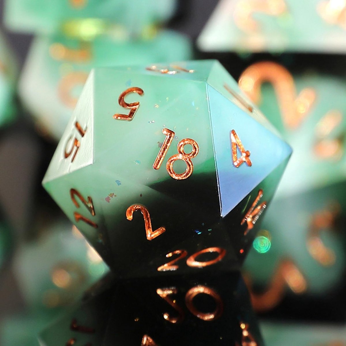 Dobbelstenen Set 7-delig D4 D6 D8 D10 D% D12 D20 Polyedrische Handgemaakt Kunsthars Scherpe Kanten D&D Dobbelstenen voor Dungeons en Dragons Pathfinder Rollenspellen Bordspellen RPG MTG