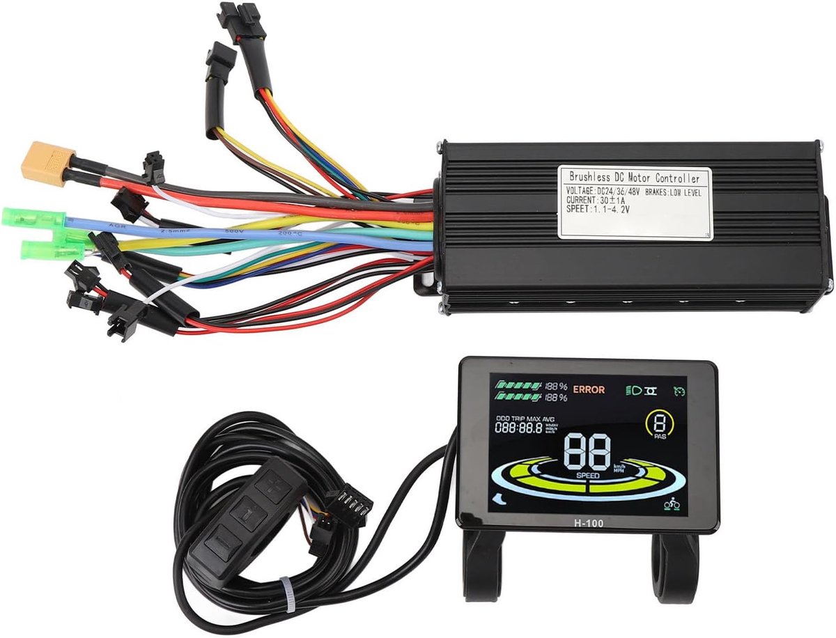 Kit controller, borstelloze elektrische scooter, 3 modi, sinusgolf met H-100 lcd-display voor motoren van 36 V, 48 V, 750 W, 1000 W