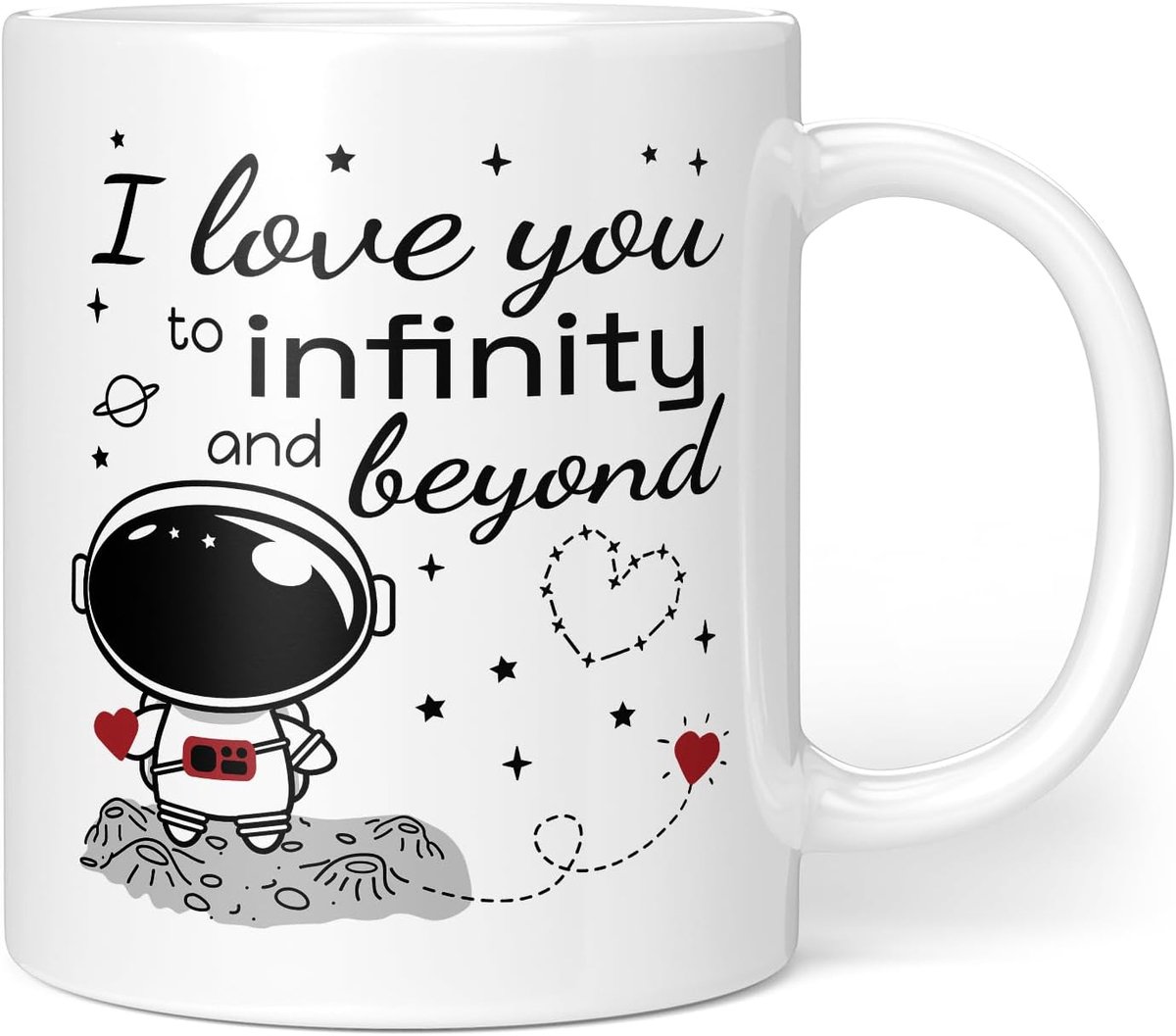Liefde geschenk partner paar - I love you to infinity and beyond - cadeau vriendin vriend - lievelingsmens - kerstcadeaus vrouwen (I love you - Infinity - White) keramiek