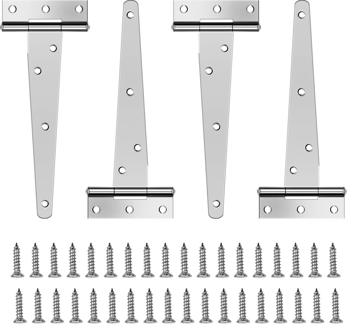 SolidKeus - Set van 4 T-Hengsels voor Tuindeuren 150 mm