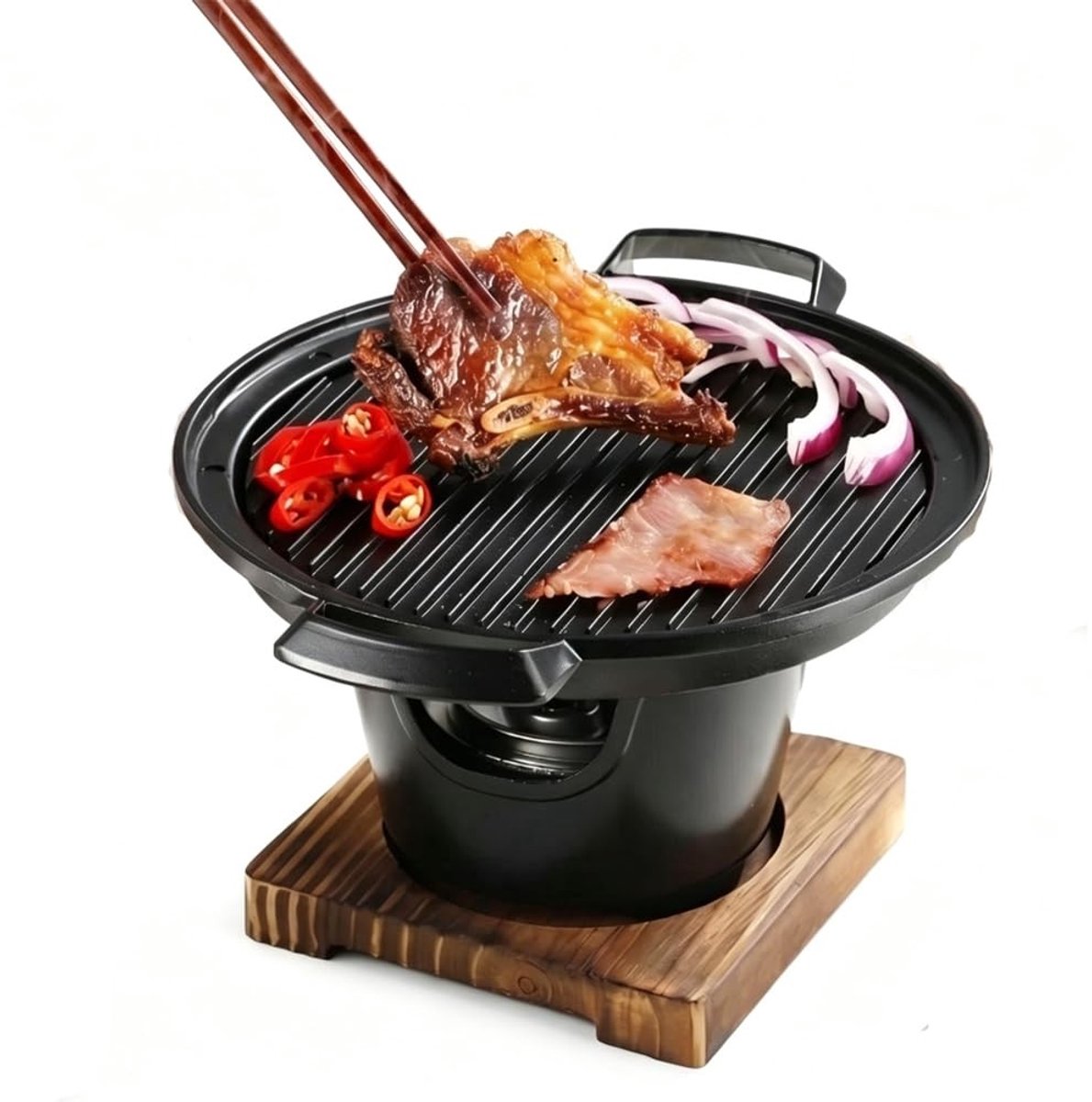 Elzusha - Draagbare Rookvrije Tafelgrill van Aluminiumlegering, Koreaans Hibachi Model