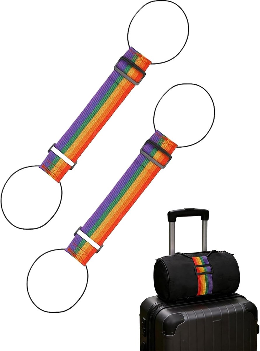 2 stuks elastische bevestigingsriem voor bagage, elastische kofferriem, bevestigingsriem, verstelbare kofferriemen, veilige bevestiging, draagbare reisaccessoires (kleur)