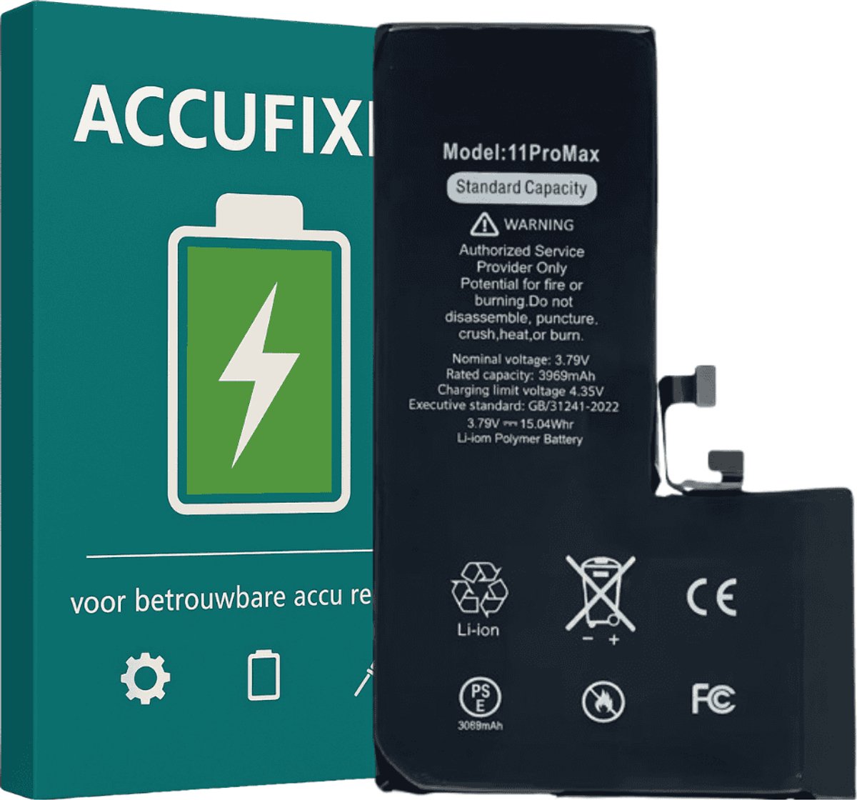 iPhone 11 Pro Max Batterij - voor Reparatie - A+ Kwaliteit - met Batterijsticker