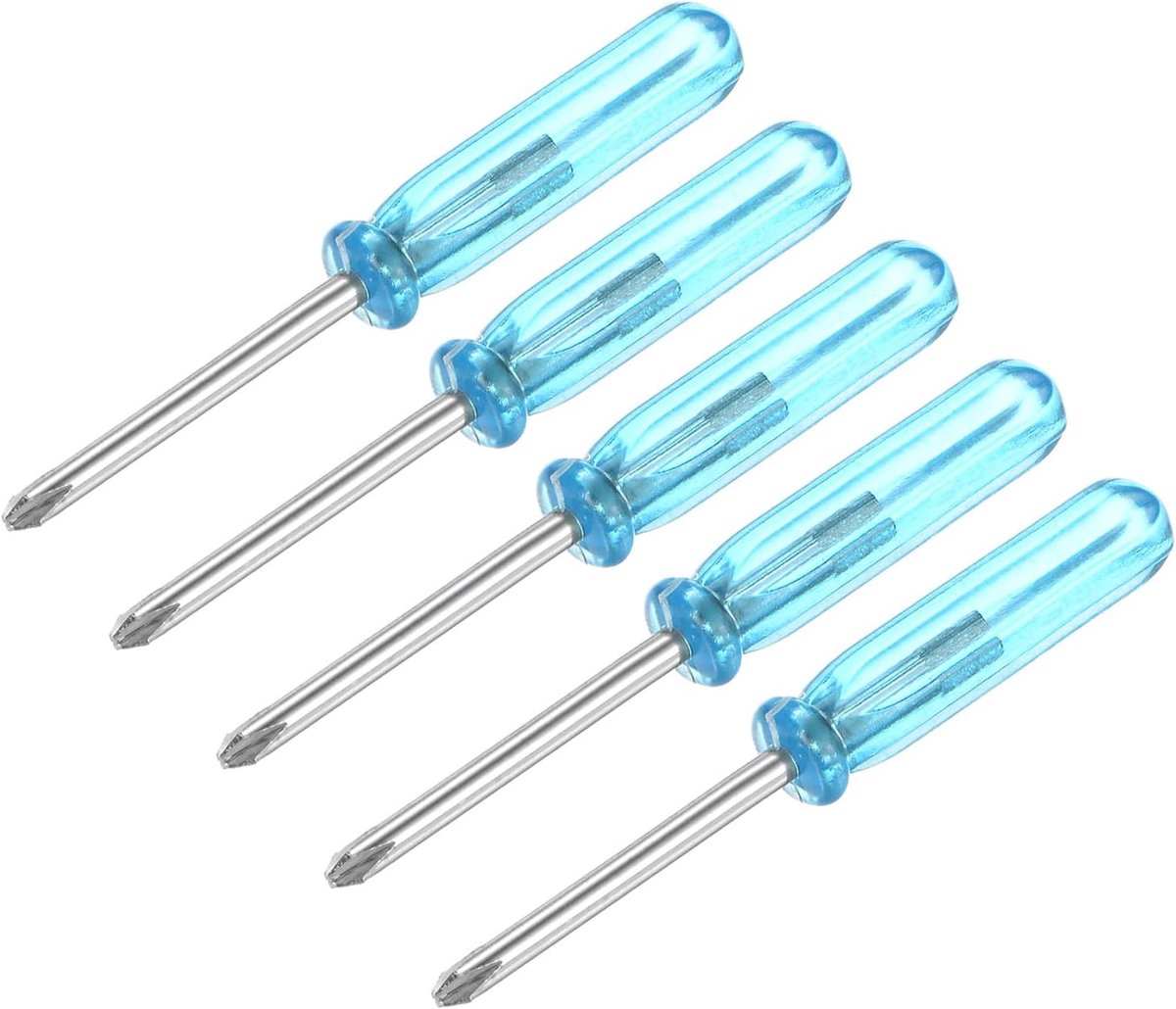 Sourcing map 5 stuks mini-kruiskopschroevendraaier, 2,0 mm kruiskop; lengte 45 mm voor de reparatie van kleine apparaten