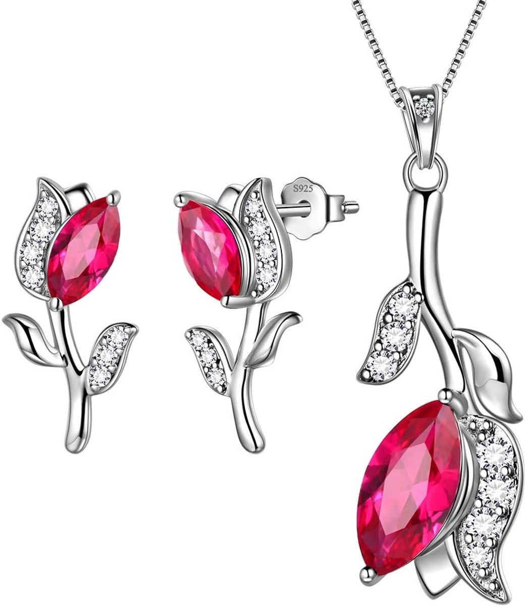 Tears Kinderen Damen Herren Unisex 925 Sterling sieradenset, bestaande uit halsketting en oorringen