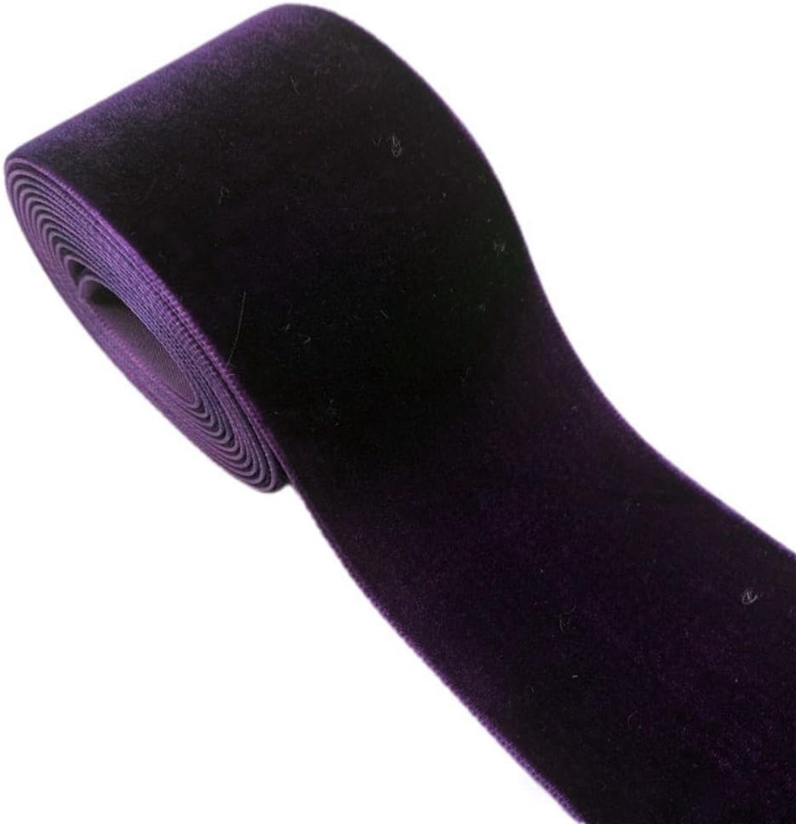 Fluwelen lint, 2 yards x 5 cm, decoratief lint, sierlint voor doe-het-zelf handwerk, bruiloft, verjaardag, feest, Kerstmis, geschenkverpakking, donkerpaars