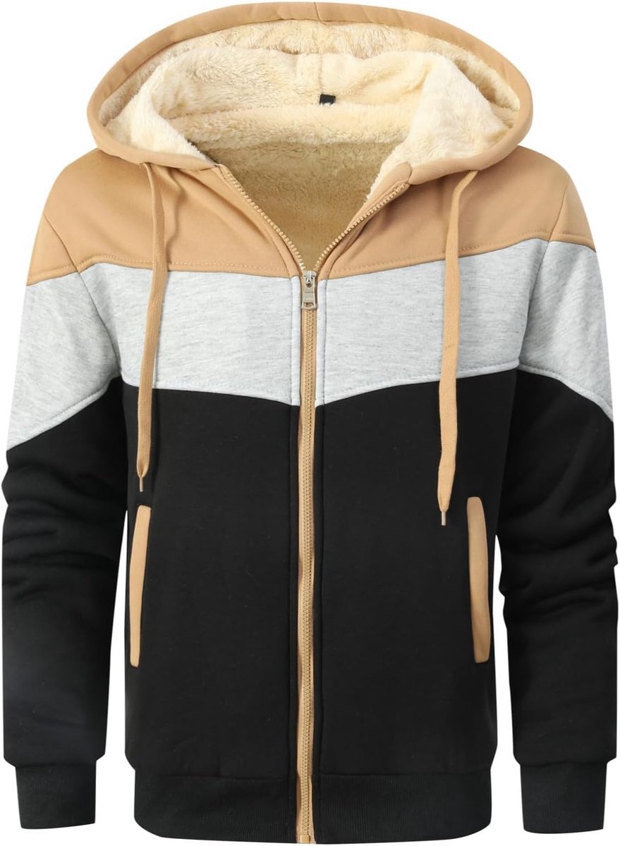 Hoodie met Volledige Ritssluiting, Fleece Gevoerd Trui met Capuchon, Winter Warm Hoodies met Rits, Verdikking Sweatshirt met Capuchon