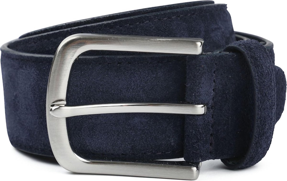 Lederen riem Suède Navy - Maat 95 - Heren - Kleding - Suède -