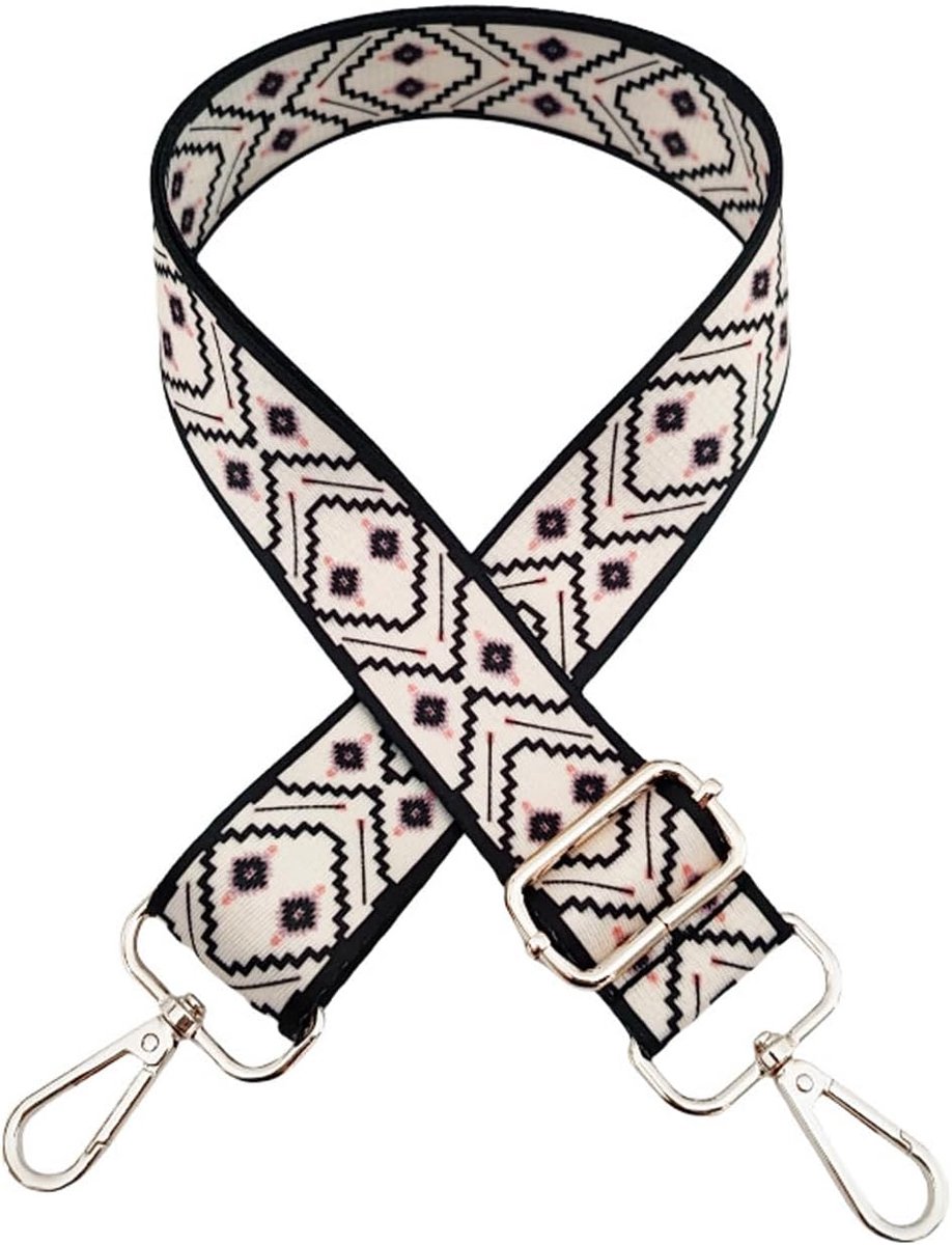 Schouderriem voor tassen, tasriemen om te wisselen, tasriem breed, 3,8 cm, dames draagriem met zilveren karabijnhaak, schouderriem voor handtas, schoudertas, kleurrijk, P