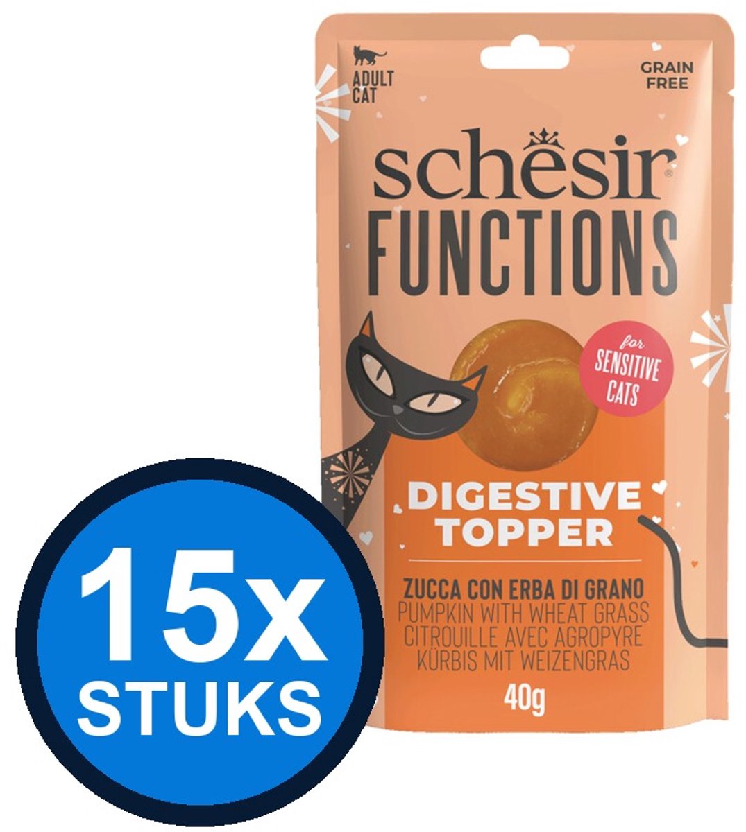 12x Schesir Functions kat digestion topper 12x40gr
