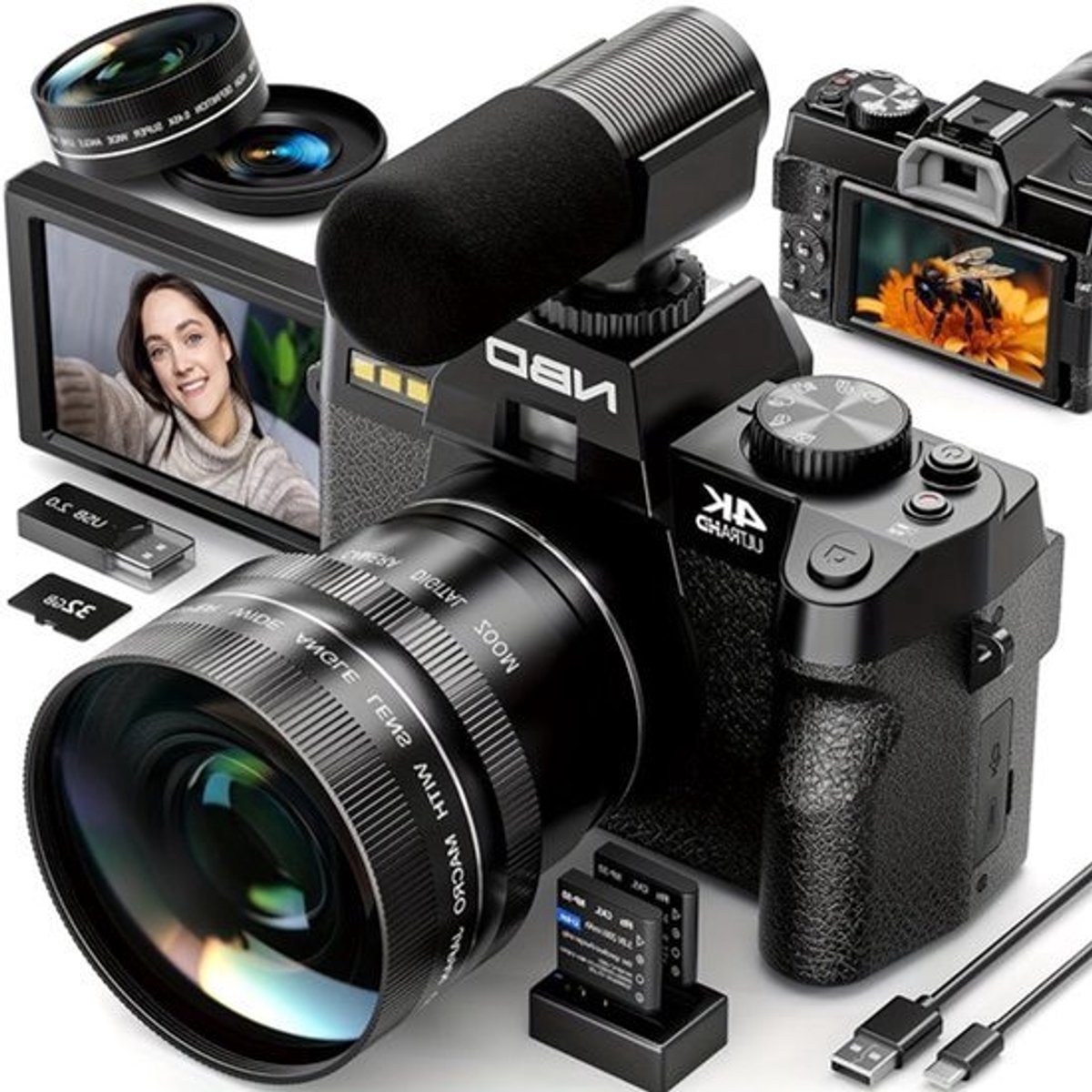 Vlogcamera – Digitale Camera – Compactcamera – Fotocamera – Video Camera – 48MP Scherpe Beeldkwaliteit – 4K Video Met Autofocus