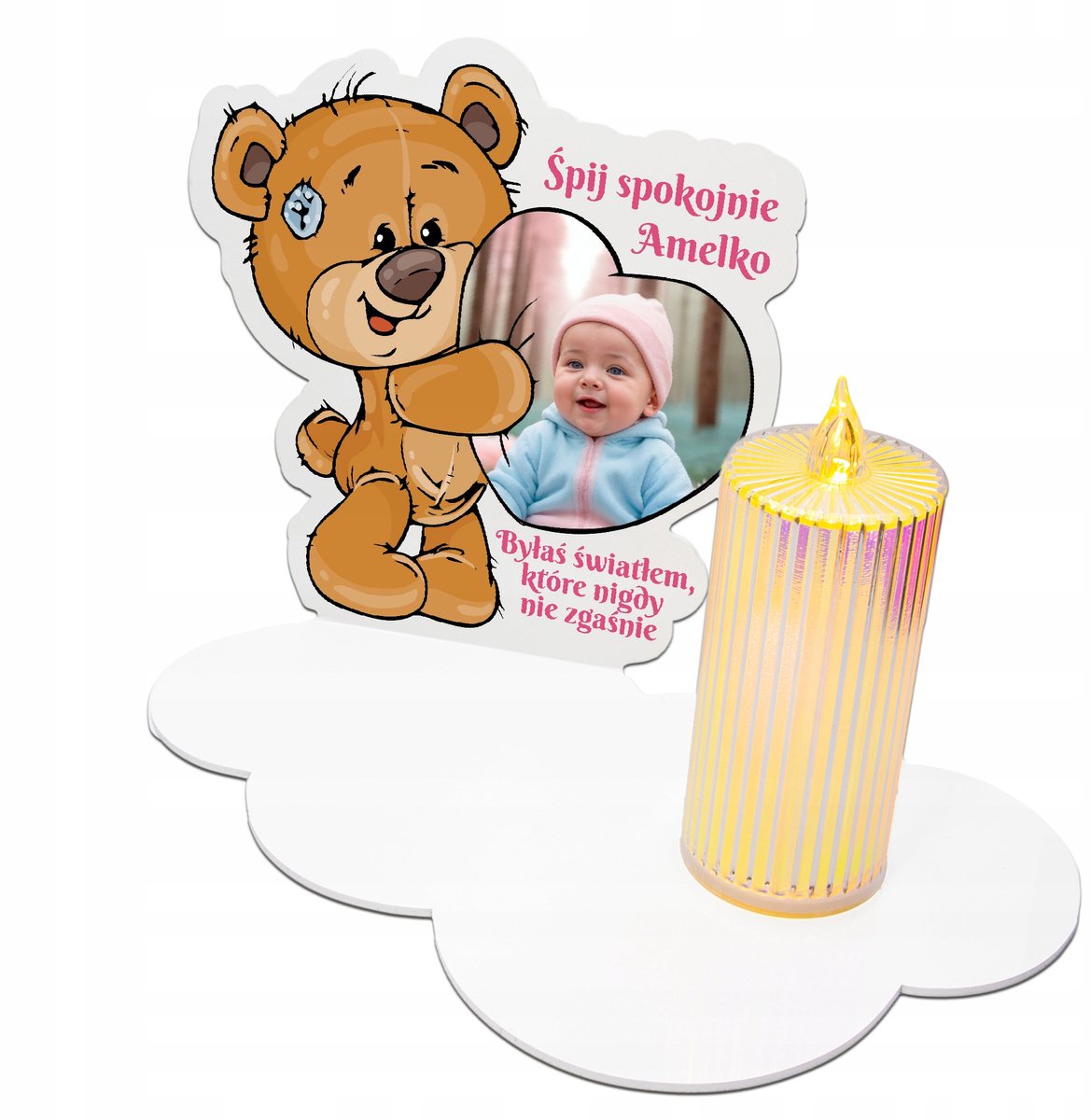 Markloze LED-graflampion voor kind - symbool van herdenking