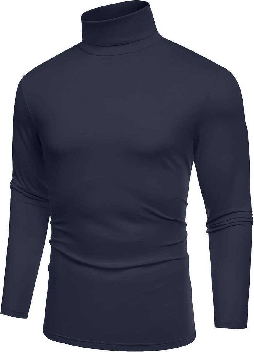 Herentrui met lange mouwen, rolkraag, regular fit, lange mouwen, rolkraag, pullover, katoen, sweatshirt, elastisch, effen