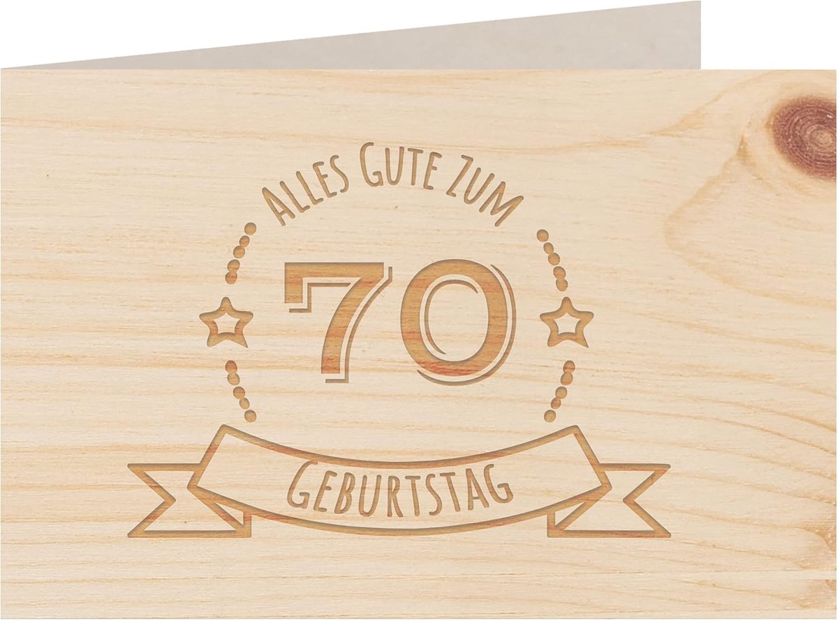 Wenskaart - verjaardagskaart - 100% handgemaakt in Oostenrijk - ansichtkaart felicitatiekaart wenskaart wenskaart vouwkaart kaart uitnodiging, motief: 70 verjaardag ZIRBE