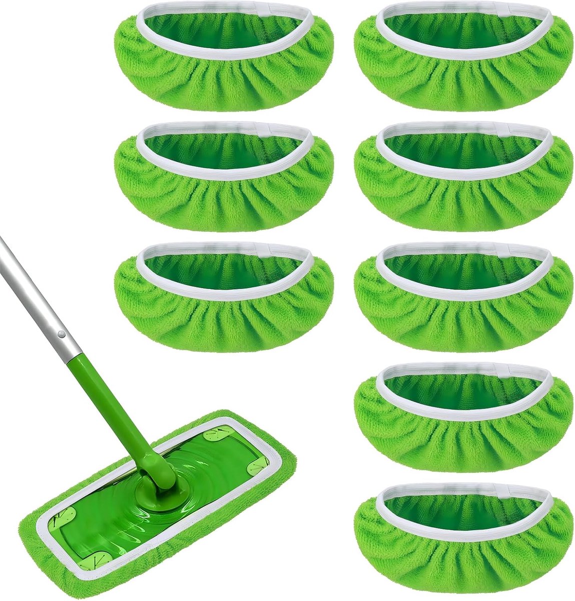 8 stuks microvezeldoeken, herbruikbaar, voor Swiffer vloerwissers, wasbare reservepads voor droge en natte reiniging, stof, dierenharen, laminaat, tegels, parket