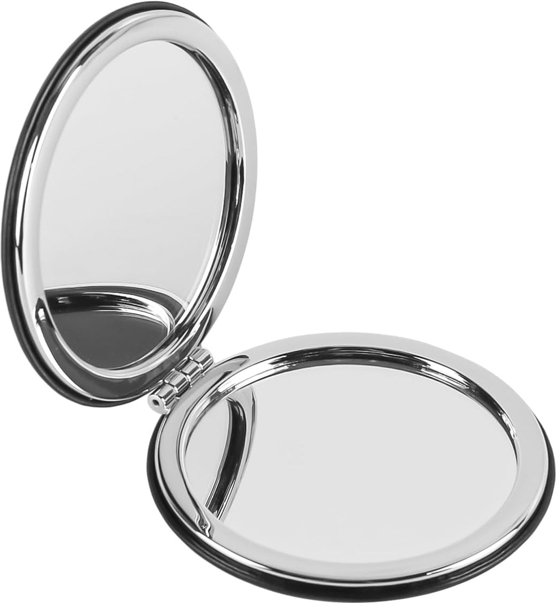 Make-upspiegel, zwart, elegante reiscosmetische spiegel, dubbelzijdige, draagbare, opvouwbare spiegel, vergrootglas, kleine handspiegel voor vrouwen, meisjes