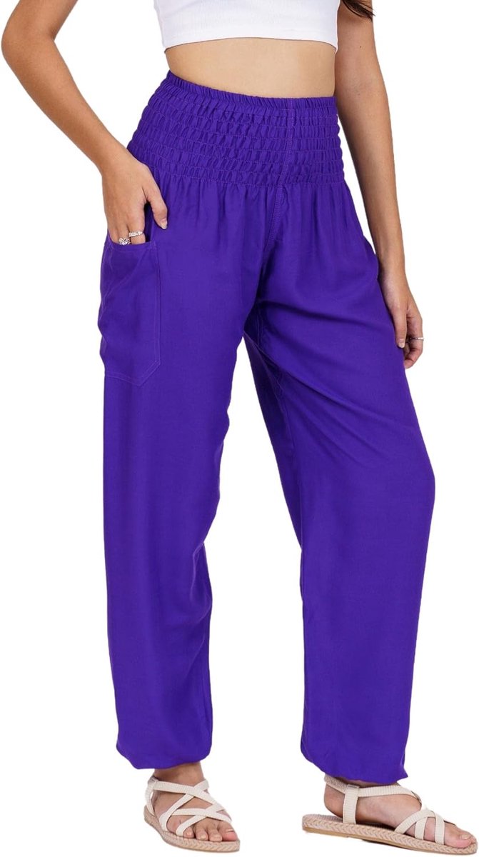 Harem Yogabroek voor dames S-4XL Hippie Boho PJs Lounge Beach Print Plus