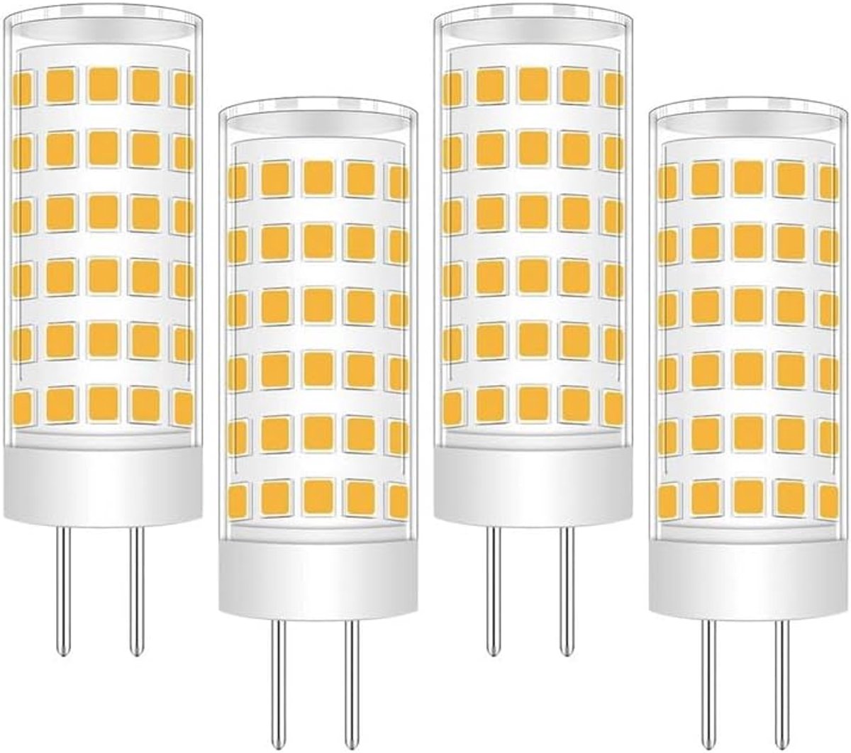 GY6.35 lamp equivalent 50 W halogeen halogeenlamp 60 W AC DC 12 V 550 Lm 6 W Bi-Pin fitting mini gloeilampen, warm wit 3000K 4 stuks [herbruikbaar]