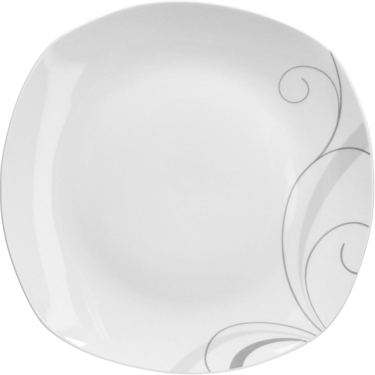 Well XL-buffetplaat Portofino 285 x 285 mm | vierkant serveerbord | eetbord groot | elegant decor grijs | porseleinen servies | gastronomie
