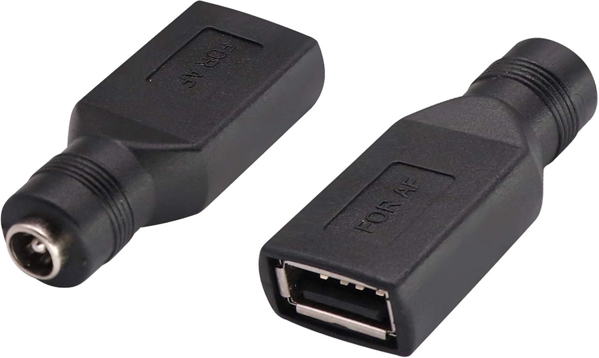 USB 2.0 A Vrouwelijke jack aan DC 5.5x2.1mm DC Connector Opladen bucket jack Voedingsadapter USB 5V Connector,(Maximum 2.5 Amp Power Adapter) voor DC of USB Oplaadapparaten(2-individueel)