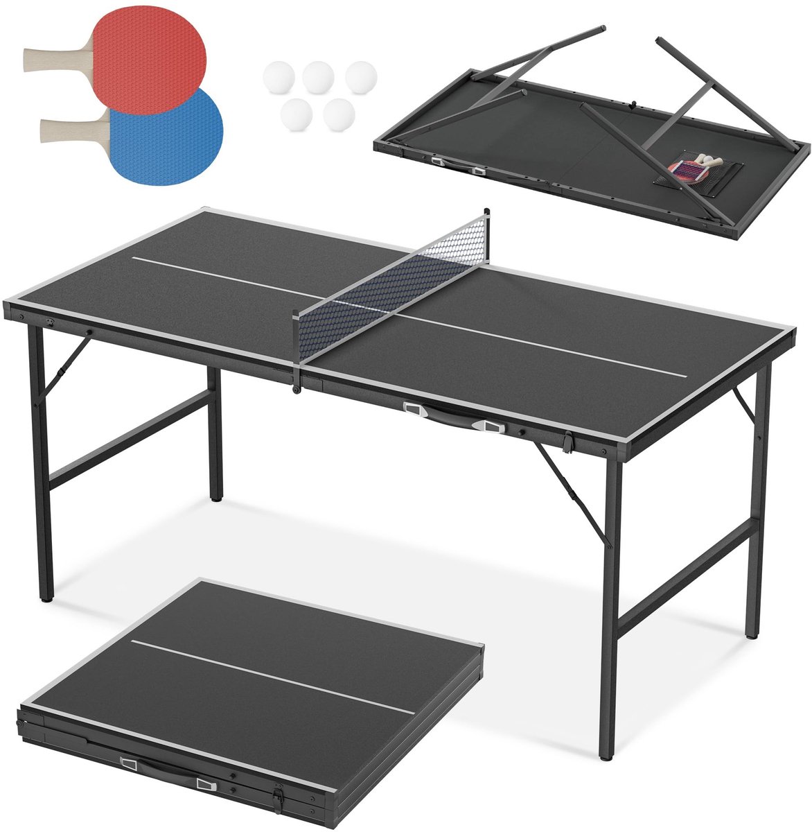 SolidKeus - Opvouwbare Mini Tafeltennistafel met Accessoires