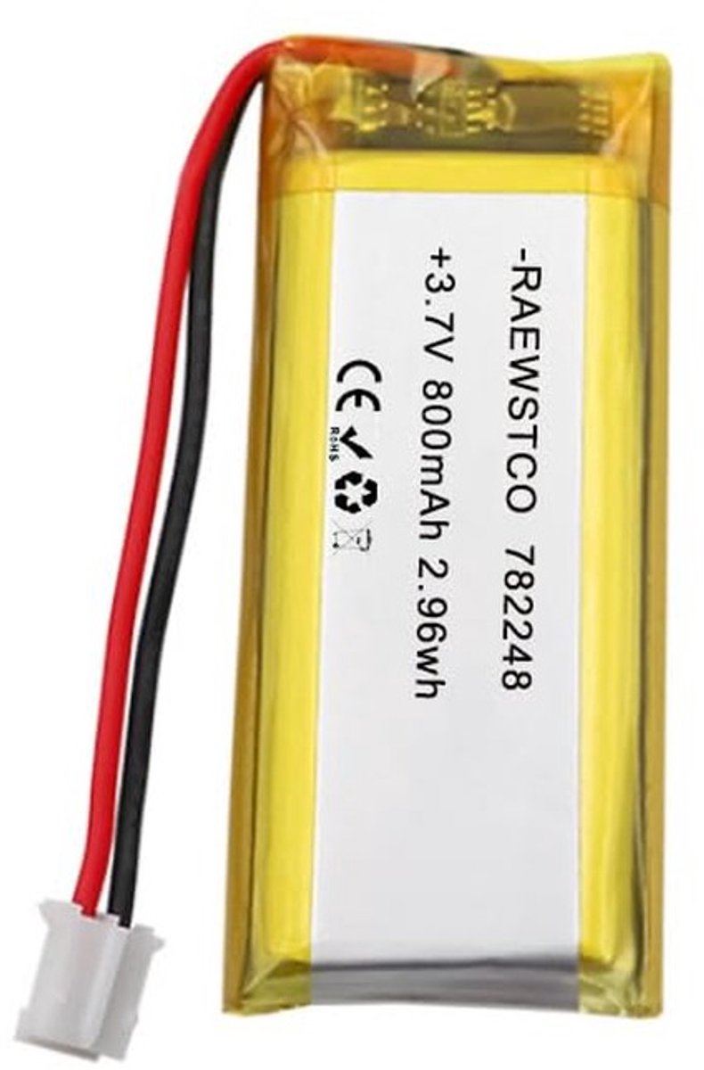SolidKeus - 3.7V 800mAh Lithium Polymer Accu voor Beauty-apparaten en Selfiesticks
