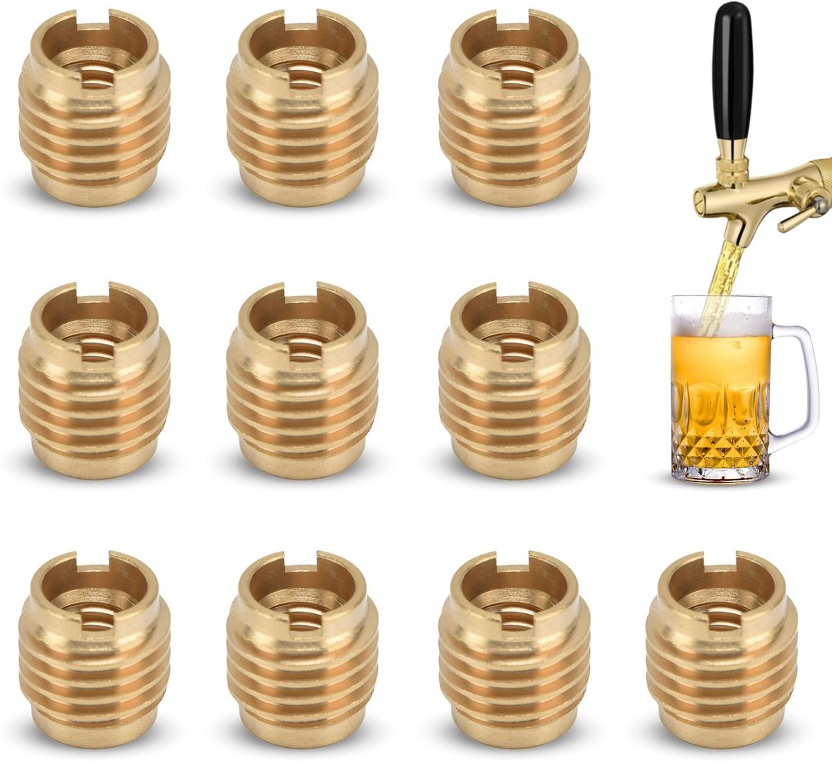 SolidKeus - Set van 10 Tap Handgrepen Inserts voor Bierkranen