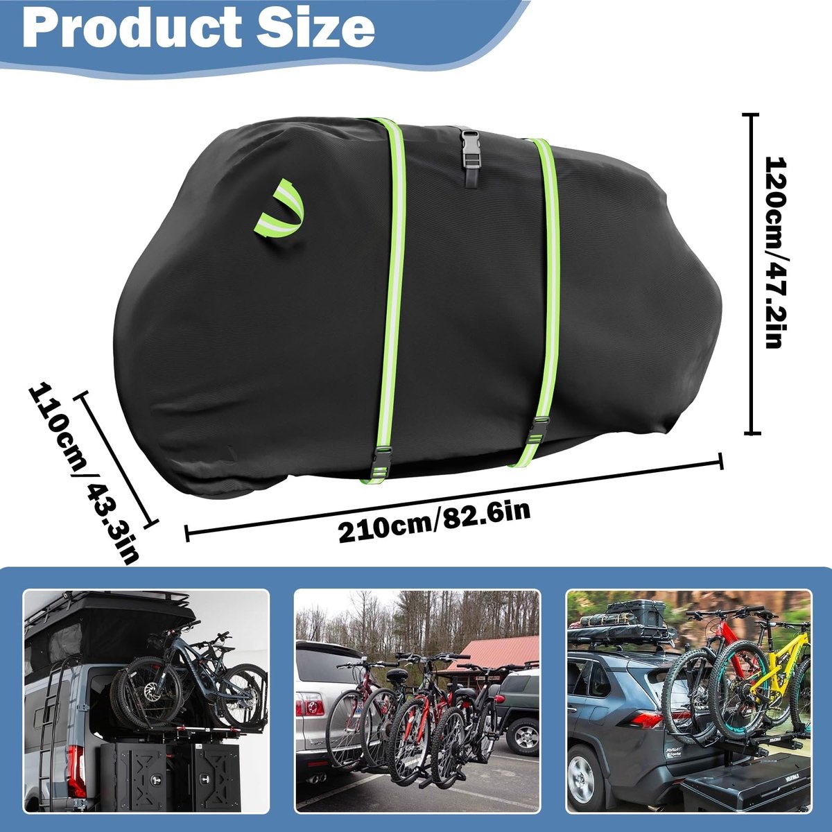 SolidKeus - Waterdichte Fietshoes voor 2 Fietsen met Reflecterende Strips