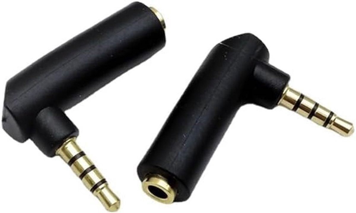 SolidKeus - 2 Stuks 3,5 mm Hoek Audio Jack Adapter voor Hoofdtelefoons