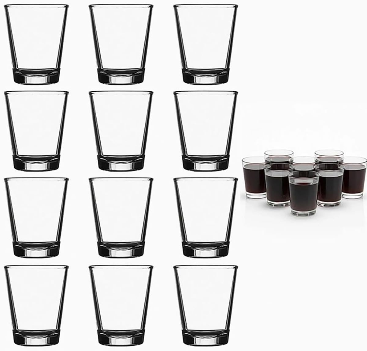 SolidKeus - Set van 12 Robuuste Shotglazen van Glas voor Tequila en Likeur