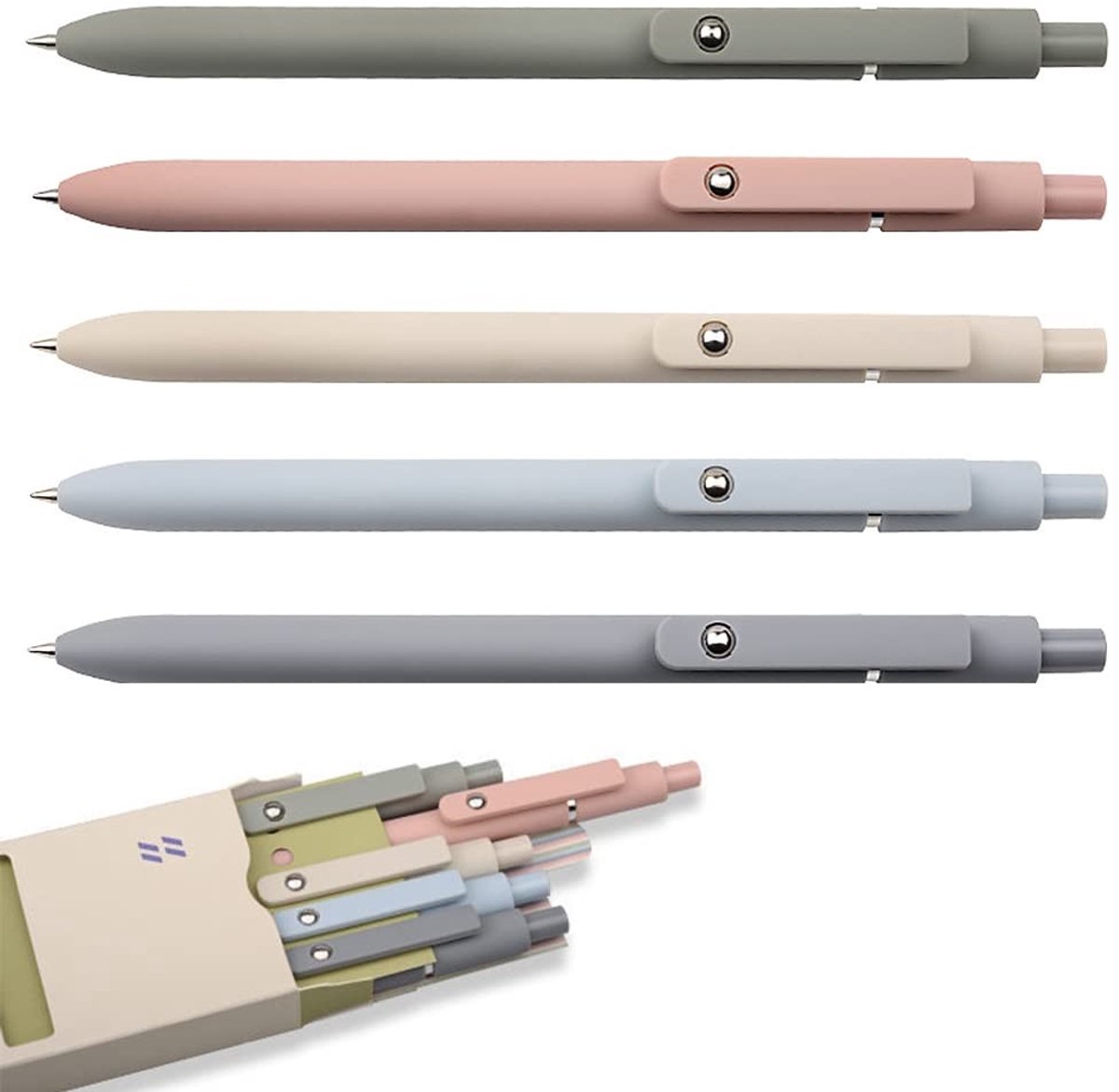 SolidKeus - Set van 5 Retractable Gelpennen met 0.5mm Punt
