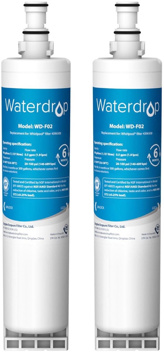 SolidKeus - 2 Stuks Waterfilter voor Koelkast, Compatibel met Diverse Merken
