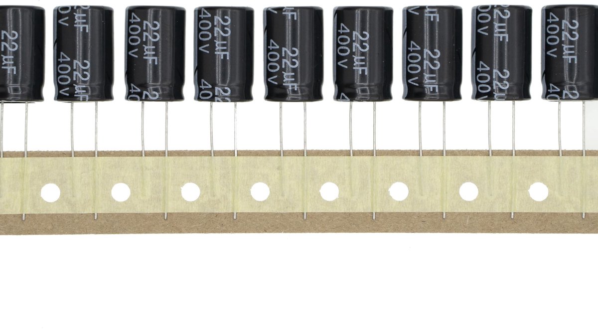 SolidKeus - Plug-in Aluminium Elektrolytische Condensatoren, 400V 22UF, 20 Stuks